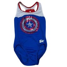 GK Elite Girls Captain America Gymnastics Leotard Blue Red White Marvel ... - $24.00