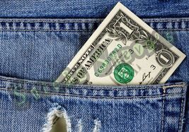 One Dollar in my Back Blue Jeans Pocket Vinyl Sticker Decal - $5.93