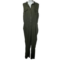 ashley stewart one piece green sleeveless Collared jumpsuit size 16 - £35.03 GBP