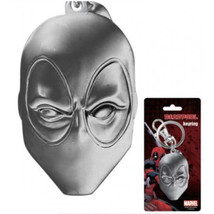 Marvel Comics Deadpool Head 3D Pewter Key Ring Keychain NEW UNUSED - £4.74 GBP