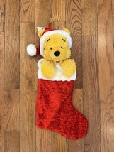 New Vintage Disneyland Disney World Winnie Pooh Christmas Plush Soft Stocking - £45.04 GBP