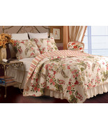 BUTTERFLIES N STRIPES REVERSABLE  QUILT BED SPREAD  SET  FULL/QUEEN  SIZ... - £119.90 GBP