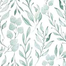 Self-Adhesive Watercolor Leaves Peel And Stick Wallpaper Removable, 17.7&quot; X 394&quot; - £34.34 GBP