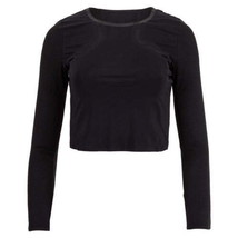 Fila Womens Uplift Long Sleeve Performance Crop Top Size Small Color Black - £42.74 GBP