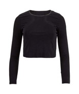 Fila Womens Uplift Long Sleeve Performance Crop Top Size Small Color Black - £54.19 GBP
