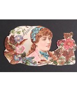 Early Nannette Cigar Advertising Label Trimmed Woman w/ Blue Ribbon Flowers - $14.99