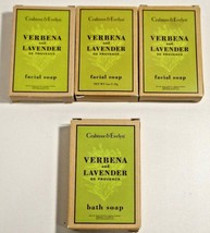 Crabtree & Evelyn Travel Bar Soap Verbena Lavender 3 Facial Bars 1 Bath Bar - $18.38