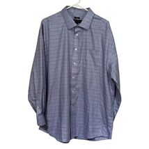 Pronto Uomo Men’s Shirt 18 34/35 Purple Blue Preppy Career Wedding Night... - $9.89