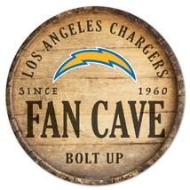 Los Angeles Chargers Sign Wood 14 Inch Round Barrel Top Design - $43.99
