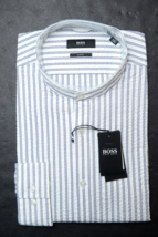 HUGO BOSS Uomo Jorris Finest Italiano Tessuto Rialzato Camicia Collo 42 16.5 - $64.14