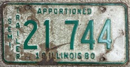 Illinois 1980 APPORTIONED TRUCK License Plate 21 744 - $10.00