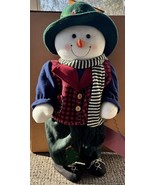 Motion Activated 26&quot; Snowman In Plaid Welcome Sign Working Condition - $94.06 CAD