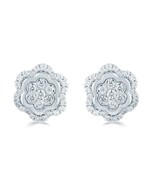 1/2Ctw Diamond Floral Cluster Fashion Stud Earring 925 Silver by Fifth a... - £68.16 GBP