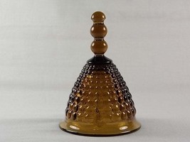 Viking Glass Brown Hobnail Hand Bell with Clapper 7925, Dark Amber Glass... - $31.00