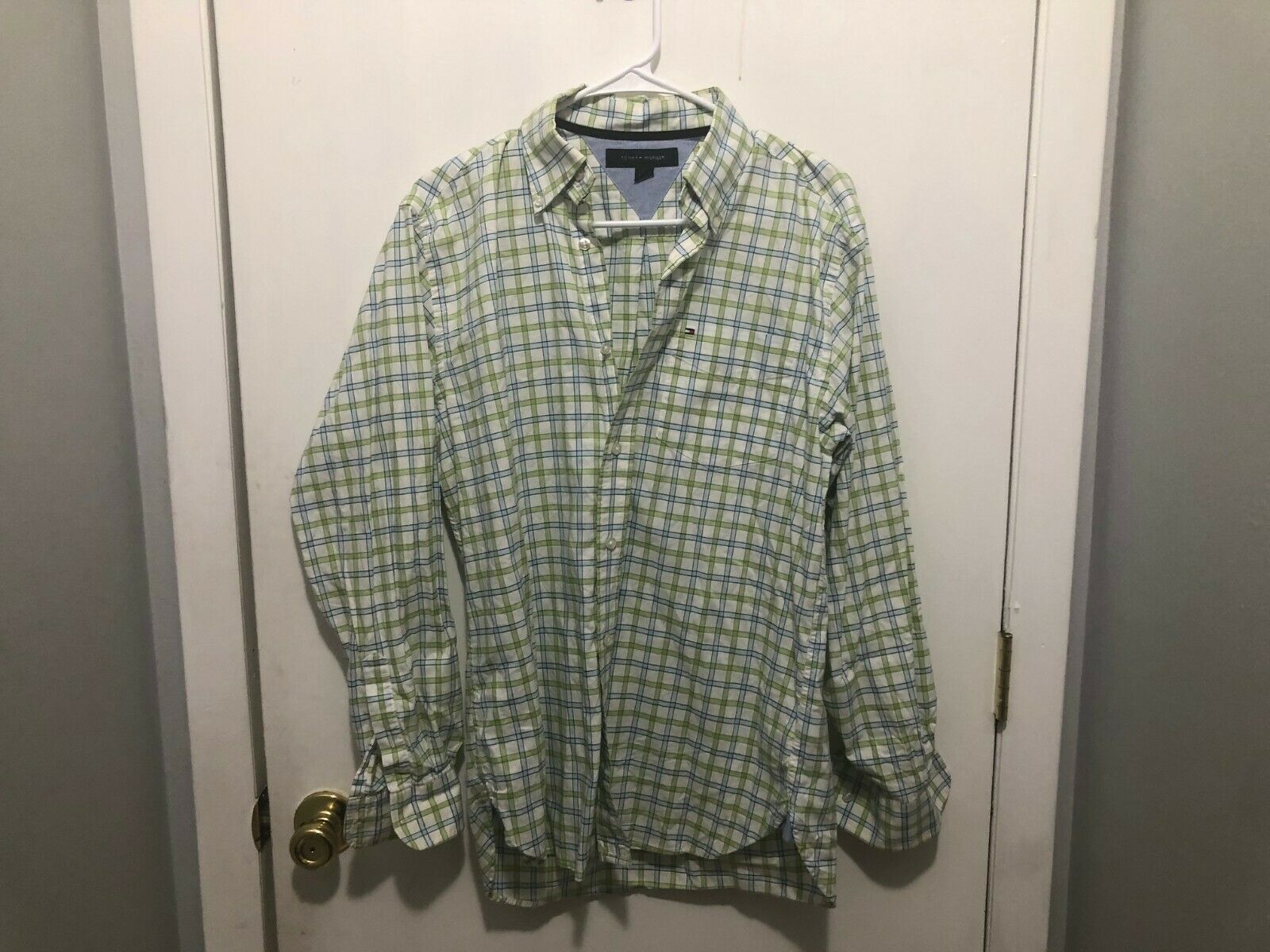 Tommy Hilfiger Plaid Long Sleeve Dress Shirt Men&#39;s SZ XS Small - $8.90