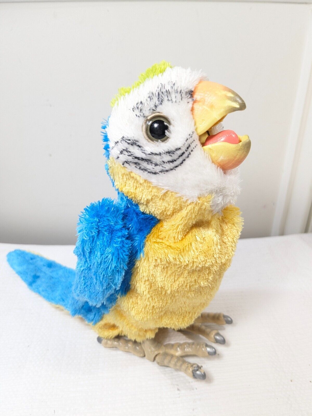 Furreal Friends Newborn Baby Bird Macaw Parrot 2008 Blue Yellow Green WORKS - £73.25 GBP