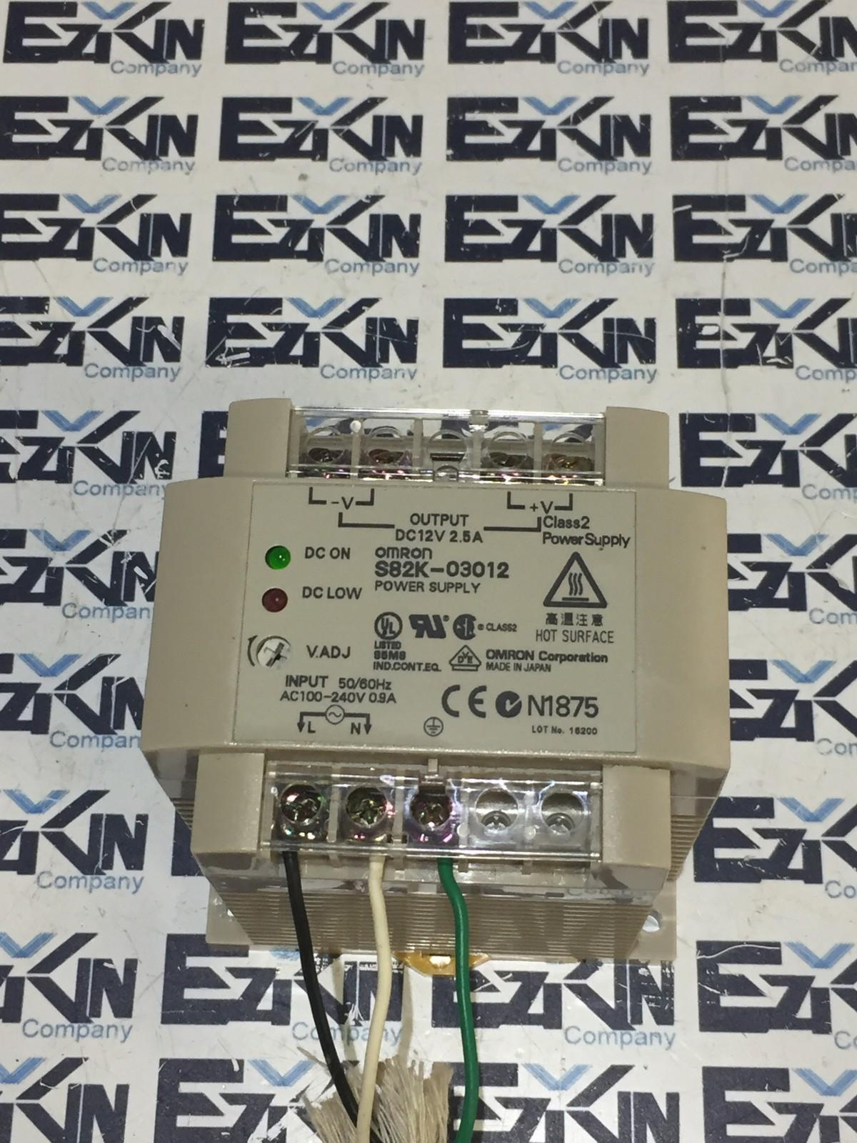 OMRON S82K-03012 POWER SUPPLY INPUT AC100-240V 0.9A 50/60Hz - $75.00