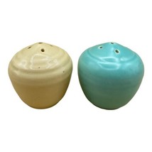 Bauer La Linda Salt Pepper Shakers Turquoise &amp; Yellow Short 2.25” - £21.89 GBP