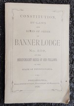 1876 antique NEW LONDON CHESTER Co. PA IOOF BANNER LODGE #359 BY-LAWS w ... - £97.05 GBP