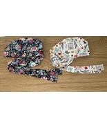 2 Ponytail Scrub Caps, Blue Floral and Beehive Floral - $17.82