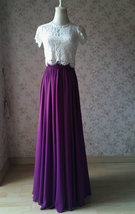Plum Long Chiffon Maxi Skirt Outfit Womens Custom Plus Size Chiffon Skirt image 4