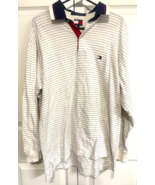 Tommy Hilfiger L Mens Polo Pin Striped Long Sleeve Polo Shirt - $277.42 MXN