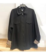 Vintage Y2K Anchor Blue Zip Up Jacket Black W/ Animal Print Men&#39;s Sz XL ... - $35.37