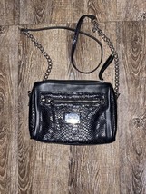 Nicole Miller 9x6, Faux Leather Black Shoulder Bag - $24.75