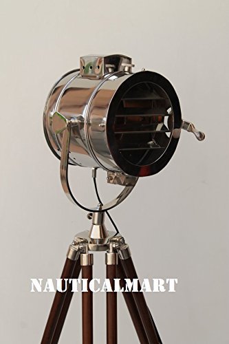 NauticalMart Marine Searchlight W/Tripod Floor Lamp For Living Room