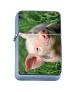 Windproof Refillable Flip Top Oil Lighter Pig D3 Piglet Barnyard Animal ... - $14.80