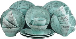 Vintage Dinnerware Set Plates Bowls Mugs Salad Dish Stoneware 16 Piece T... - £62.45 GBP