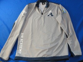 Air Academy High School Kadet Wrestling Quarter Zip Up Gray Blue Shirt Medium - $40.49