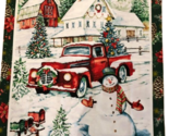 Brother Sister Design Studio Fabric Panel Christmas Farm , Red Truck, Sn... - $9.70