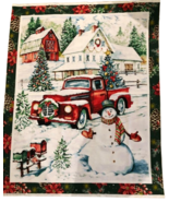Brother Sister Design Studio Fabric Panel Christmas Farm , Red Truck, Sn... - £7.58 GBP