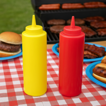 2-Pack 14oz Plastic Condiment Set – Ketchup Mustard Squeeze Bottles BPA ... - $12.22 CAD