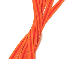 3/8&quot; 1cm width 5-50yds Vivid Orange / Red Stripe Grosgrain Ribbon Poly T... - £4.79 GBP+