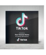 Tiktok Award Plaque with custom channel name, tik tok Play Button with c... - $55.00