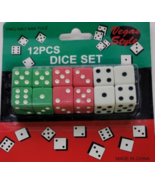 Dice in White, Red, Green for Board Games Activity Casino Theme Party Fa... - $5.44