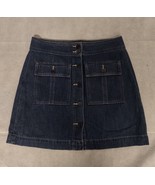 GAP 1969 Denim Mini Skirt 28 Button Front Dark Wash Pockets - £12.82 GBP