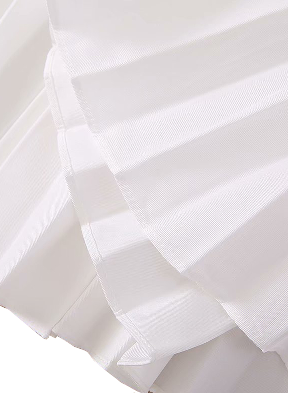Queen Letizia of Spain Inspired White High-Rise Knife-Pleat A-Line Flare Skirt Item image 6