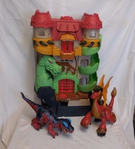 Fisher Price Imaginext dragon world castle fortress + Dinosaur T Rex + R... - $31.72