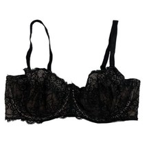 TORRID Curve Bra Size 38DDD Black Balconette Unlined Peacock Lace Conver... - £18.96 GBP