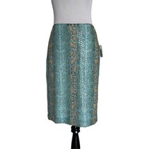 Carlisle Pencil Skirt Paillette Sequin Green Animal Print Straight Women... - £85.45 GBP