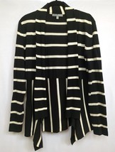 Neiman Marcus Bagatelle Sweater Sz M Black White Stripe Silk Cashmere Wool Blend - £30.01 GBP