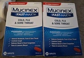 2 Boxes MUCINEX Fast-MAX-Max Strength 325mg 20 caplets (YY37) - £16.50 GBP