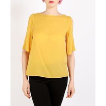 Yellow Cold Shoulder Sheer Top - $13.22