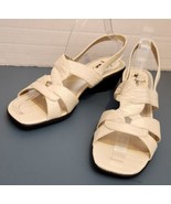 Life Stride Murano Cream Pearl Crocodile Pattern Sandals Low Heel Size 8.5M - £14.90 GBP