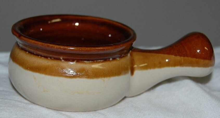 Ceramic Small Brown Drip Ramekin Dish 2.5 Inch Pottery Handle - $9.99