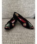 Worthington Vintage 90s Embroidered Christmas Shoes Velvety Flats Women’... - €13,53 EUR