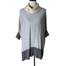 White House Black Market Turtleneck Sweater Dolman Sleeve Gray Colorbloc... - $24.75